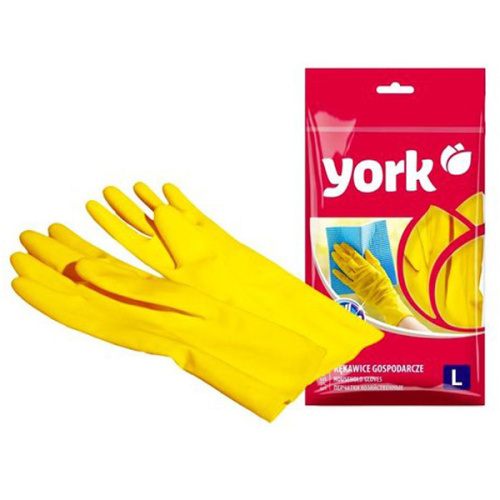 Перчатки резиновые хозяйственные "York" размер М (Польша) *12