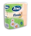 Туалетная бумага Zewa+ 4 рулона, 2-сл Ромашка*24 