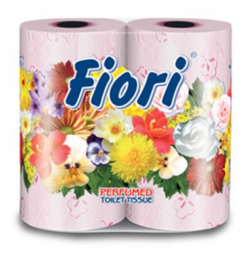 Туалетная бумага "Аster Fiori", розовая, 4рулона, 3-х слойная*14