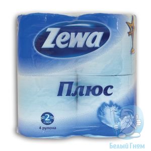 Туалетная бумага Zewa+ 4 рулона, 2-сл Голубая *24