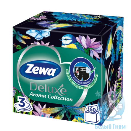 Косметические салфетки Zeva Delux  3-х слойные куб 60 листов