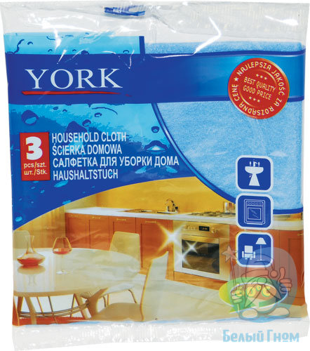 "York" салфетка  вискозная для уборки по 3шт в упаковке*100