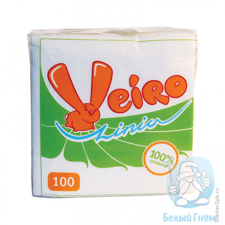 Бумажные салфетки "Veiro" (белые) 100л.*45