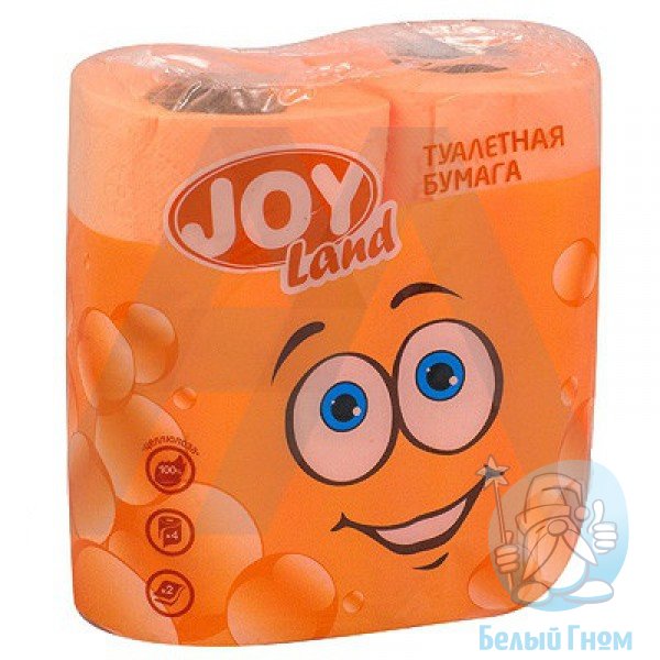 Туалетная бумага "JOY Land Эко " персик,4 рулона,2-х слойная*12
