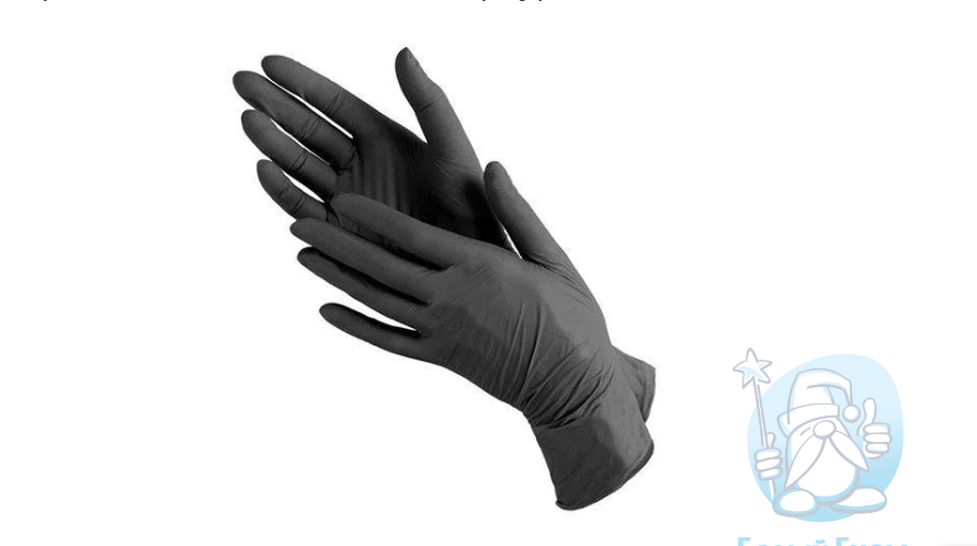 Перчатки нитриловые Wallu Classic  M  черные  (50 пар-100 штук)